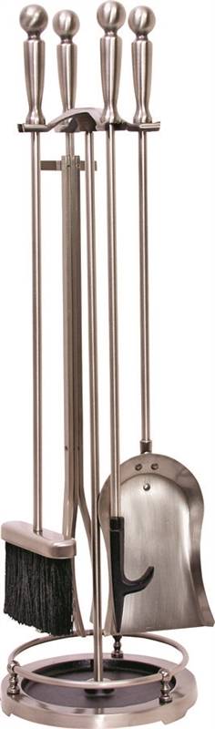 Simple Spaces VPD51443AS3L Fireplace Tool Set, Antique Silver, 5-Piece