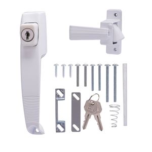 ProSource 47015-UKW-PS Pushbutton Latch, Zinc, White, 5/8 to 1-1/2 in Thick Door, 5/8 in Backset
