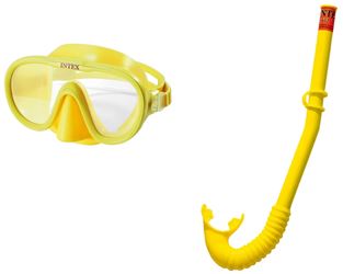 INTEX 55942 Swim Mask/Snorkel, Polycarbonate Lens, PVC Frame, Blue 