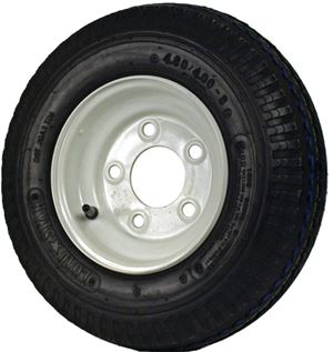 MARTIN WHEEL DM408B-5I Trailer Tire Assembly, 480-8 Tire, 21 in Dia Tire, K371 Tread, Rubber Tire