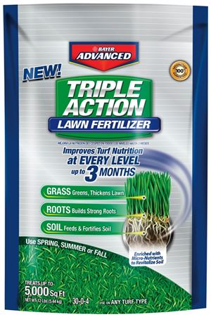 BioAdvanced Triple Action 709860F Lawn Fertilizer Plus, Granular, 12 lb Bag