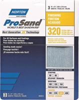 Norton ProSand 07660768157 Sanding Sheet, 11 in L, 9 in W, Extra Fine, 320 Grit, Aluminum Oxide Abrasive, Paper Backing 