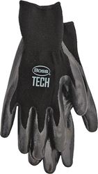 Boss TECH 7820X Gloves, XL, Knit Wrist Cuff, Foam-Nitrile Coating, Nylon Glove, Black 