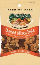 Snak Club CSU29174 Mixed Nuts, Salted Flavor, 2.75 oz, Pack of 6 