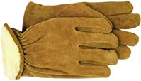 Boss 4176J Gloves, Mens, XL, Keystone Thumb, Open, Shirred Elastic Back Cuff, Cowhide Leather, Brown 