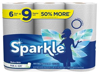 Sparkle 22238 Paper Towel, 4.85 in L, 11 in W, 2-Ply, Pack of 4 