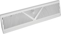 Imperial RG3056-A Baseboard Diffuser, 24 in L, 2-3/4 in W, 360 deg Air Deflection, Steel, White 