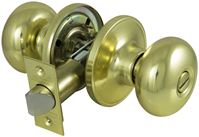 ProSource Privacy Lockset, Tubular Design, Polished Brass 