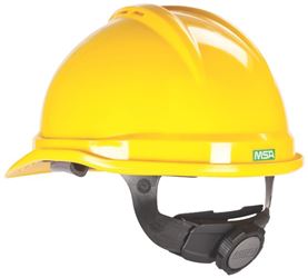 MSA 10034020 Hard Hat, 4-Point Fas-Trac III Suspension, Polyethylene Shell, Yellow, Class: C 