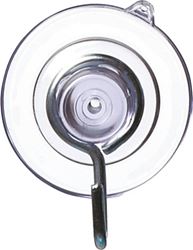 Adams 7500-77-3848 Suction Cup with Hook, Steel Hook, PVC Base, Clear Base, 1-1/8 in Base, 1 lb Working Load 