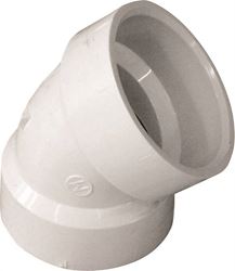 IPEX 192521P Pipe Elbow, 1-1/2 in, Hub, 45 deg Angle, PVC, SCH 40 Schedule 