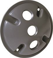 Hubbell 5197-0 Cluster Cover, 4-1/8 in Dia, 4-1/8 in W, Round, Aluminum, Gray, Powder-Coated 