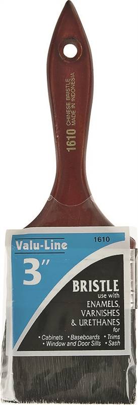 Linzer 1610-3 Varnish/Wall Brush, 3 in W, 2-1/4 in L Bristle, China Bristle, Varnish Handle