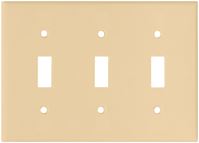 Eaton Wiring Devices 2141V-BOX Wallplate, 4-1/2 in L, 6.37 in W, 3 -Gang, Thermoset, Ivory, High-Gloss 