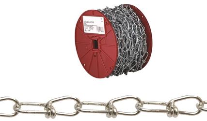 Campbell 0722627 Loop Chain, #1, 125 ft L, 155 lb Working Load, Low Carbon Steel, Zinc 
