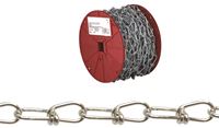 Campbell 0722627 Loop Chain, #1, 125 ft L, 155 lb Working Load, Low Carbon Steel, Zinc 