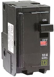 Square D QO QO220CP Circuit Breaker, Mini, 20 A, 2 -Pole, 120/240 VAC, 48 VDC, Plug Mounting, Black 