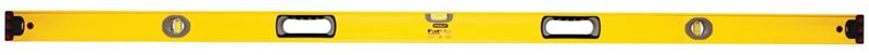 Stanley 43-572 Box Beam Level, 72 in L, 3-Vial, 2-Hang Hole, Non-Magnetic, Aluminum, Black/Yellow 