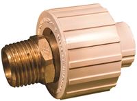NIBCO T00320D Transition Pipe Union, 1/2 in, Slip x MIP, Brass/CPVC 