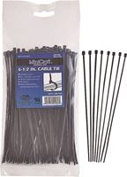 ProSource CV165W-1003L Cable Tie, 39 mm Max Bundle Dia, Self-Lock Locking, Nylon, Black 