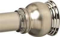 Zenithen 663ALNS Adjustable Tension Shower Rod, 72 in OAL, 1 in Dia, Aluminum, Chrome/Satin Nickel 