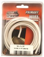 CCI 55671433 Primary Wire, 12 ga Wire, 60 VDC, Copper Conductor, White Sheath, 11 ft L 