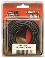CCI 55667333 Primary Wire, 18 ga Wire, 25/60 V, Copper Conductor, Black Sheath, 33 ft L 