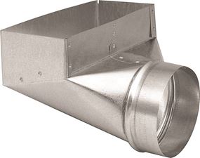 Imperial GV0626-C Wall Register Angle Boot, 4 in L, 10 in W, 6 in H, 90 deg Angle, Steel, Galvanized