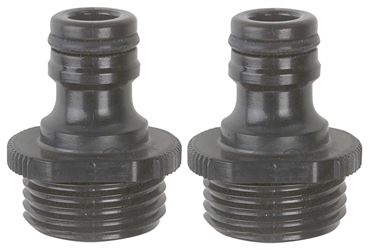 Gilmour 829084-1002 Hose End Adapter, 3/4 in, Male x Female, Polymer, Black 