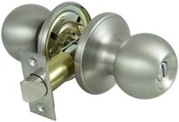 ProSource Privacy Lockset, Tubular Design, Stainless Steel 