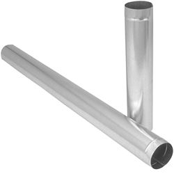 Imperial GV0407 Duct Pipe, 8 in Dia, 24 in L, 28 Gauge, Galvanized Steel, Galvanized, Pack of 10 