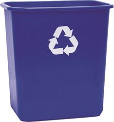 United Solutions ECOSense WB0084 Recycling Waste Basket, 7 gal Capacity, Plastic, Blue 