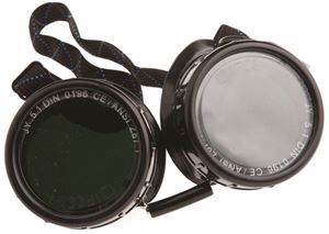 Forney 55311 Brazing Goggles, 1.97 in Lens, Clear Lens, #5 Lens, Plastic Frame, Black/Green Frame