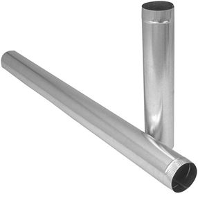 Imperial GV0352 Duct Pipe, 3 in Dia, 60 in L, 30 Gauge, Galvanized Steel, Galvanized, Pack of 5