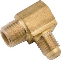 Anderson Metals 754049-0806 Pipe Elbow, 1/2 x 3/8 in, Flare x MPT, 90 deg Angle, Brass, 750 psi Pressure, Pack of 5 
