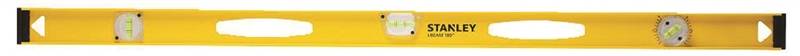 Stanley 42-324 I-Beam Level, 24 in L, 3-Vial, 1-Hang Hole, Non-Magnetic, Aluminum, Black/Yellow 