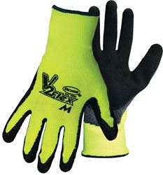 Boss V2 Flexi Grip Mens Indoor/Outdoor Polyester Knit Hi-Viz Gloves Black/Green Large 