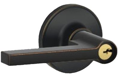 Schlage J Series J54 SOL 716 Entry Lever, Mechanical Lock, Aged Bronze, Lever Handle, Metal, Residential, Grade 3 Grade 