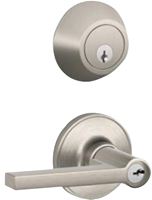 Dexter JC60VSOL619 Combination Lever Lockset, Mechanical Lock, Lever Handle, Straight Design, Satin Nickel, 3 Grade 