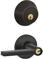 Dexter JC60VSOL716 Combination Lever Lockset, Mechanical Lock, Lever Handle, Straight Design, Aged Bronze, 3 Grade 