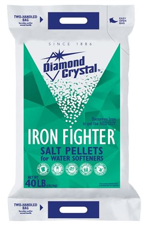 Cargill Iron Fighter 100012408 Salt Pellets, 40 lb Bag, Crystalline Solid, Halogen