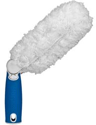 Unger 989350 Wide Blind Duster, 3 in Head, Microfiber Head, 6 in L Handle, Blue/White