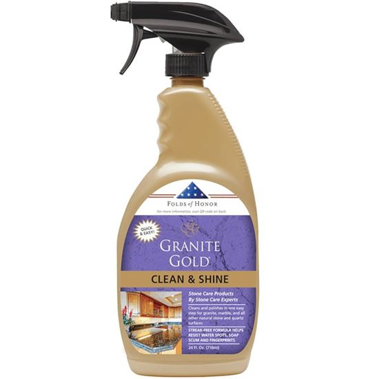 GRANITE GOLD GG0047 Clean and Shine Spray, 24 oz Bottle, Liquid, Lemon Citrus, Clear/Haze  6 Pack