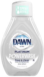 DAWN Powerwash 65739 Dish Soap Spray Refill, 16 oz, Liquid, Free and Clear Scent, Clear