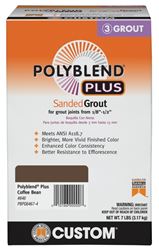 CUSTOM Polyblend Plus PBPG6467-4 Sanded Grout, Solid Powder, Characteristic, Coffee Bean, 7 lb Box