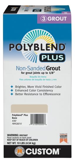 CUSTOM Polyblend PBPG38210 Non-Sanded Grout, Solid Powder, Characteristic, Bone, 10 lb Box