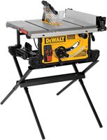 DeWALT DWE7491X Table Saw with Scissor Stand, 120 VAC, 15 A, 10 in Dia Blade, 5/8 in Arbor, 4800 rpm Speed