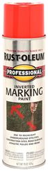 Professional 2558838 Inverted Marking Spray Paint, Flat/Semi-Gloss, Fluorescent Red/Orange, 15 oz, Can