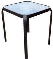 Seasonal Trends 50617 Side Table, 16 in W, 5 mm D, 18 in H, Steel Frame, Square Table, Glass/Steel Table  4 Pack