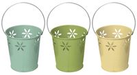 Seasonal Trends Y1279 Flower Bucket Citronella Candle, Cylinder, Assorted, 18 to 20 hr Burn Time Metal Bucket  24 Pack